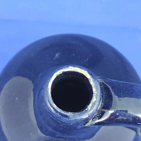 Vintage Blue Pottery Sample Jug with Handle 6" Tall - Picture 3 of 4